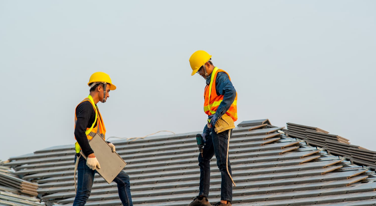 Workers on roof